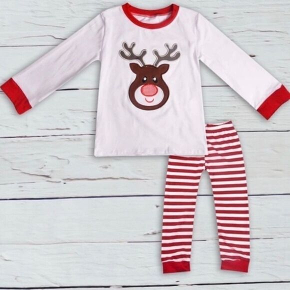 NEW Boy’s Christmas Deer Pajama Set - Picture 2 of 6